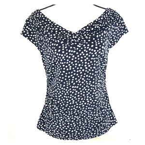 WHBM short sleeve polka dot blouse Med